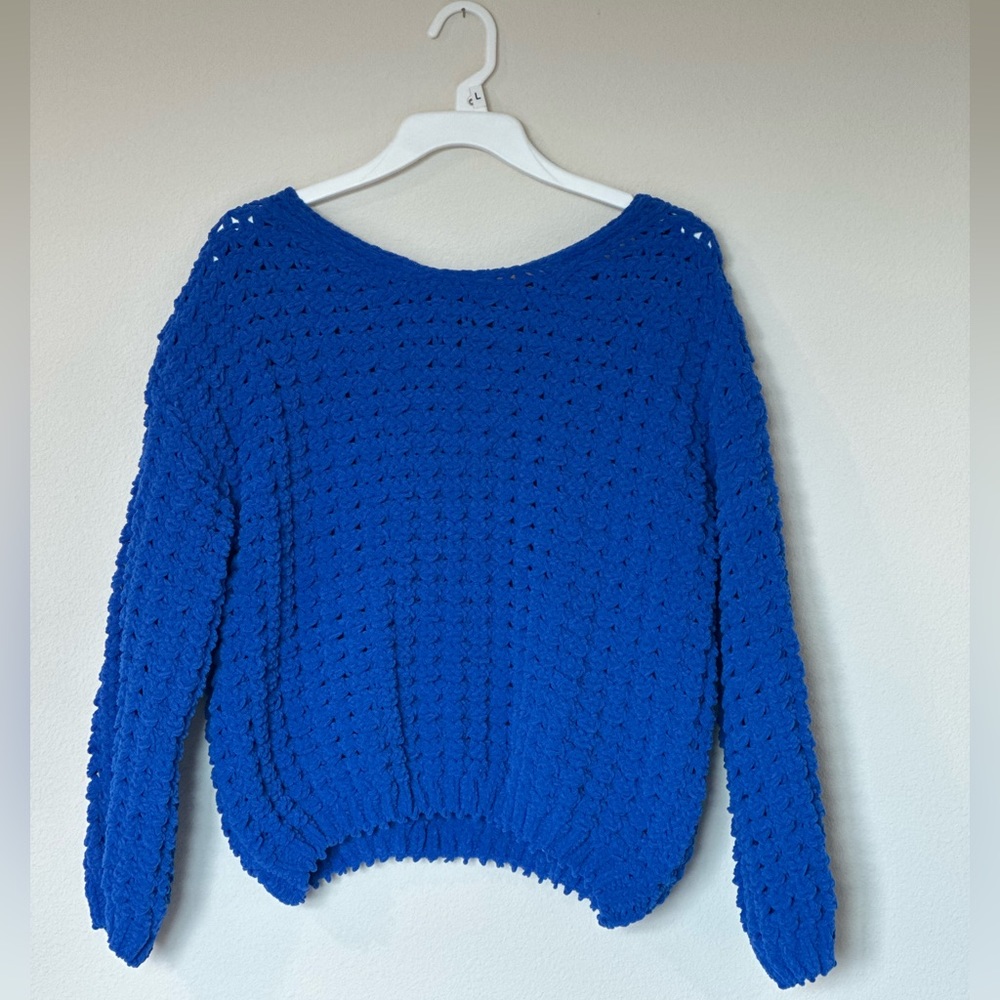 Lumiere Sweater | Knit Cobalt Blue 💙 Chunky Chenile sweater | Size: Large